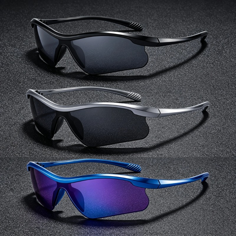 Outdoor Sport Gear - Neue Halbrahmen-Y2K-Sonnenbrille mit Farbverlauf, personalisierte Bergsport-Brille,